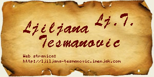 Ljiljana Tešmanović vizit kartica